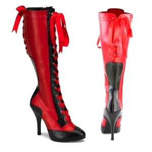 Bordello by Pleasers knee high wingtip lace up boots